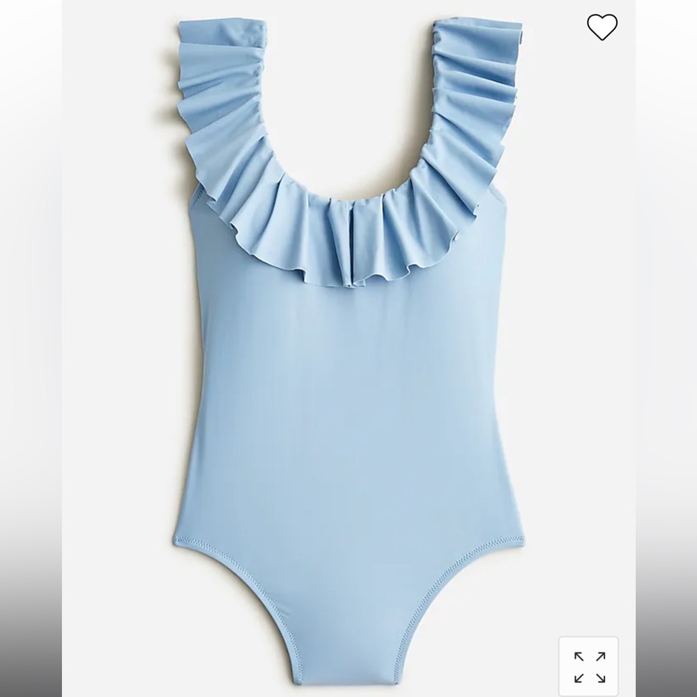 NWT J Crew ruffle scoopback swimsuit, blue mist